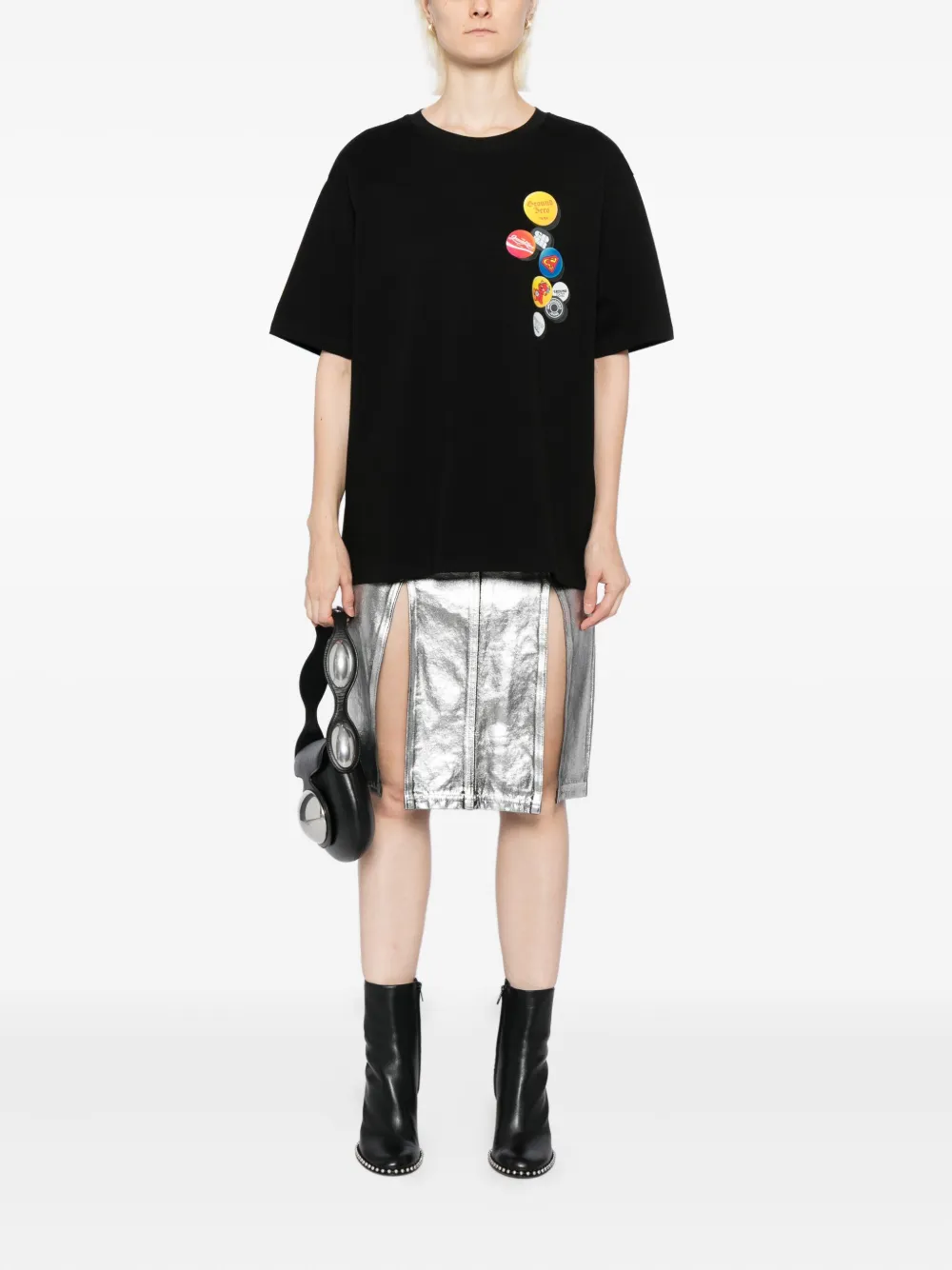 Ground Zero T-shirt met print Zwart