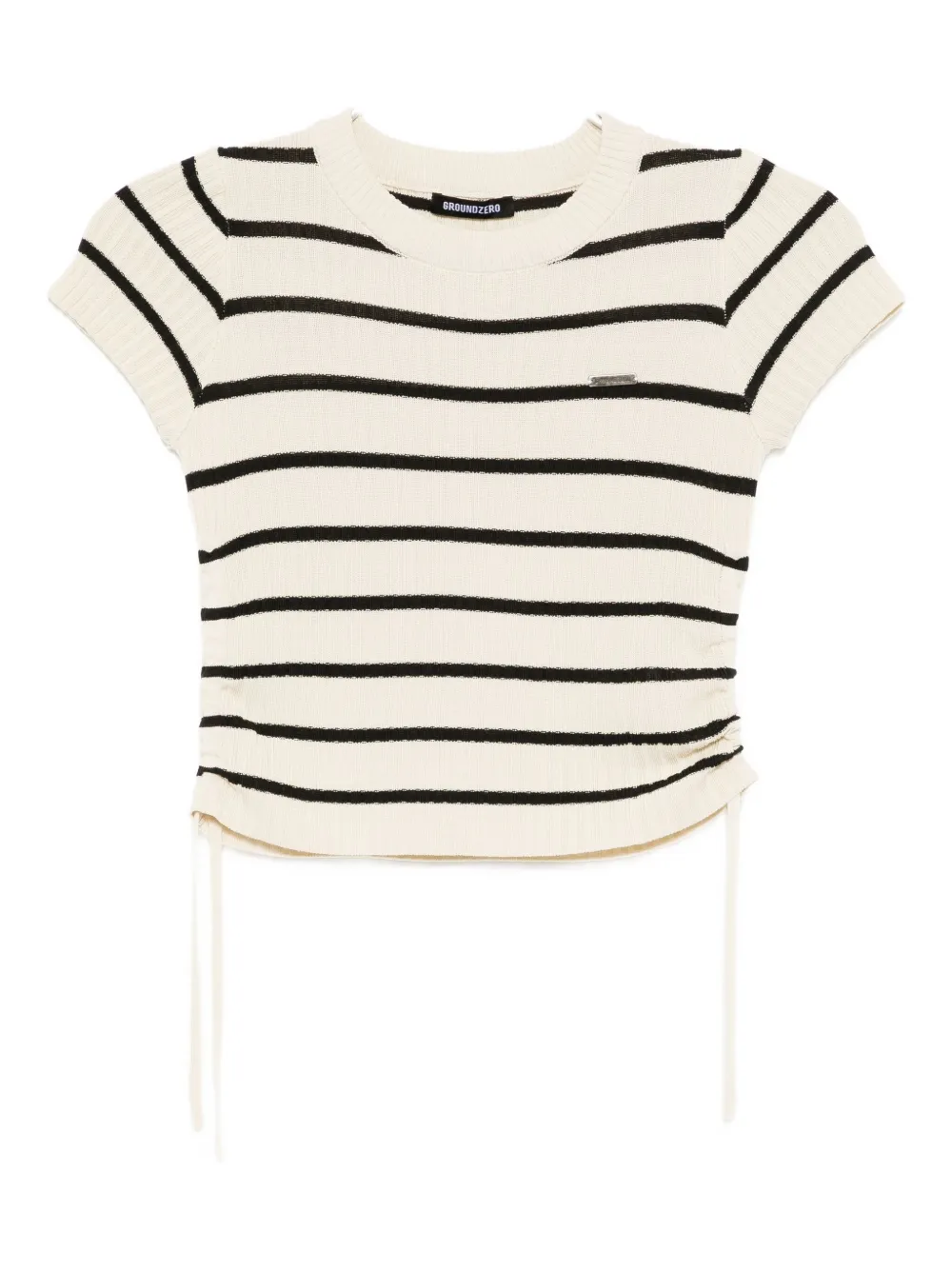 Ground Zero Striped Top In White