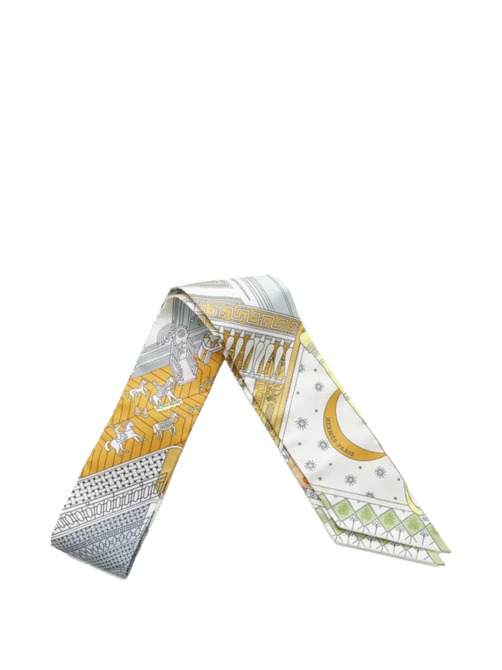 Hermès Pre-Owned 2000-2025 Objets de Curiosite Silk Twilly Scarf Hermès Pre-Owned 2000-2025 Objets de Curiosite Silk Twilly Scarf