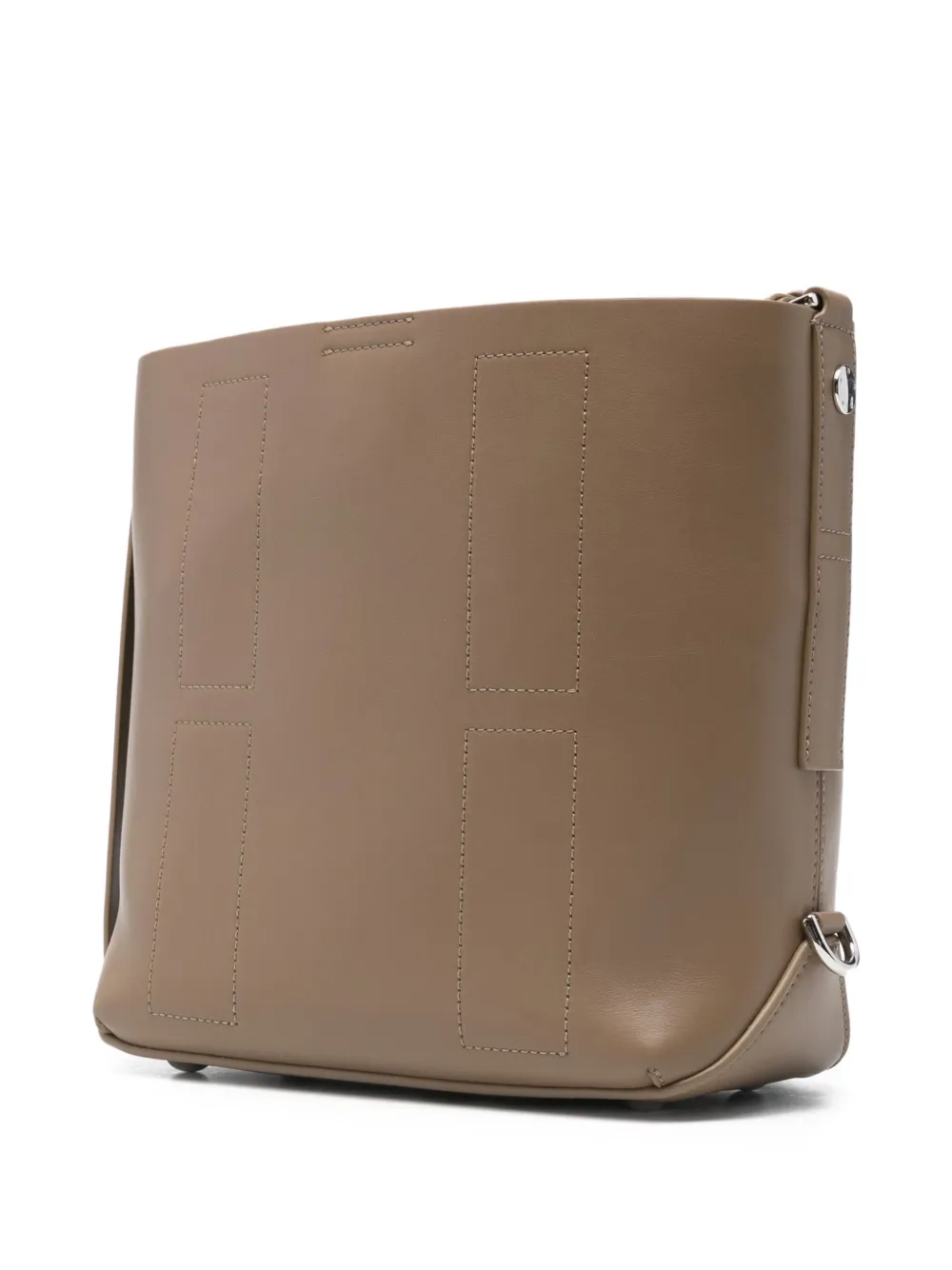 Hogan Small Leather Hobo Bag With Adjustable Strap In Brown