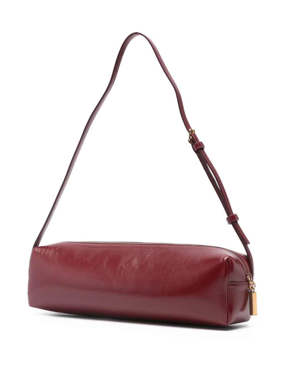 Khaite Kye Glossed-leather Shoulder Bag In Burgundy