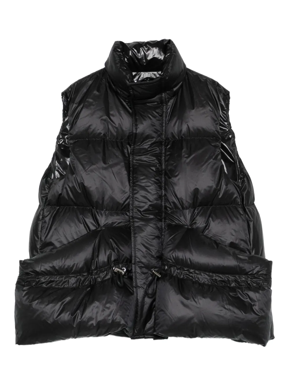 Sacai Quilted Sleeveless Vest In Black