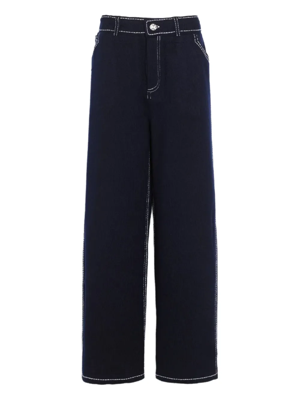 Barrie contrast-stitch wool trousers | Blue | Image 1