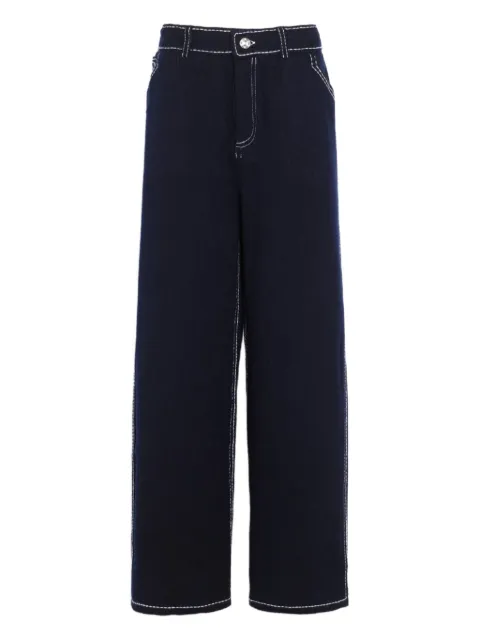Barrie contrast-stitch wool trousers