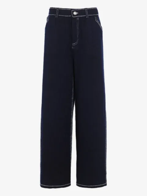 Barrie contrast-stitch wool trousers
