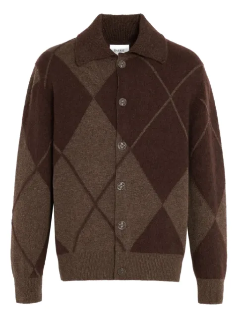 Barrie argyle-pattern button cardigan