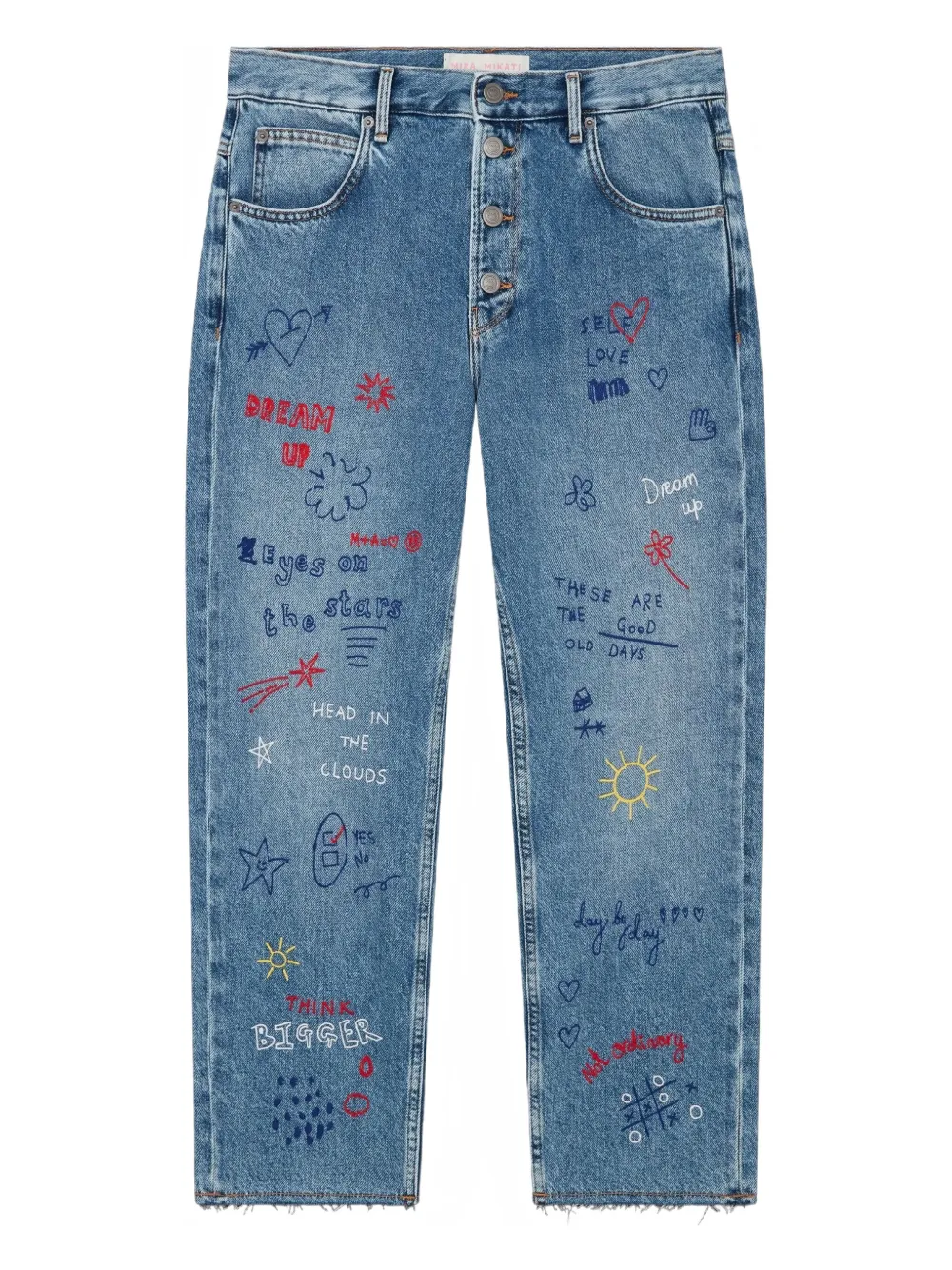 Mira Mikati painted straight jeans - ブルー Mira Mikati painted straight jeans - ブルー