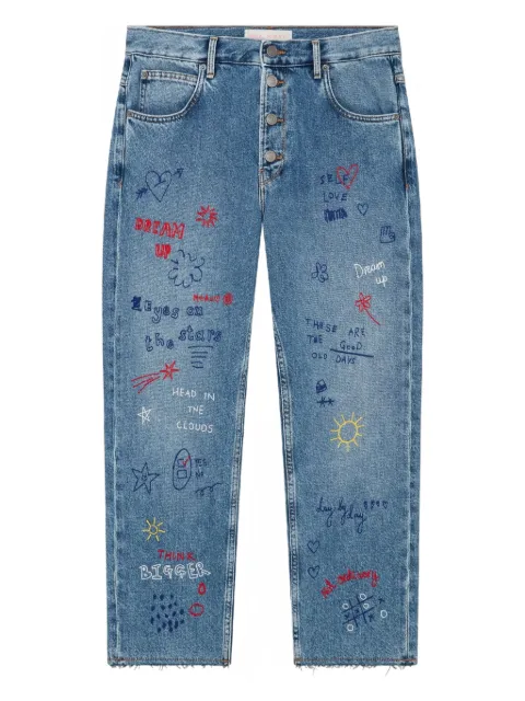 Mira Mikati painted straight jeans