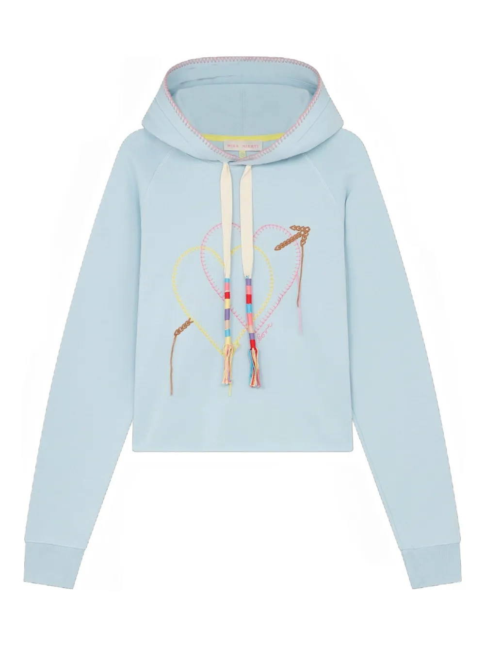 Mira Mikati heart-arrow embroidered hoodie - ブルー Mira Mikati heart-arrow embroidered hoodie - ブルー