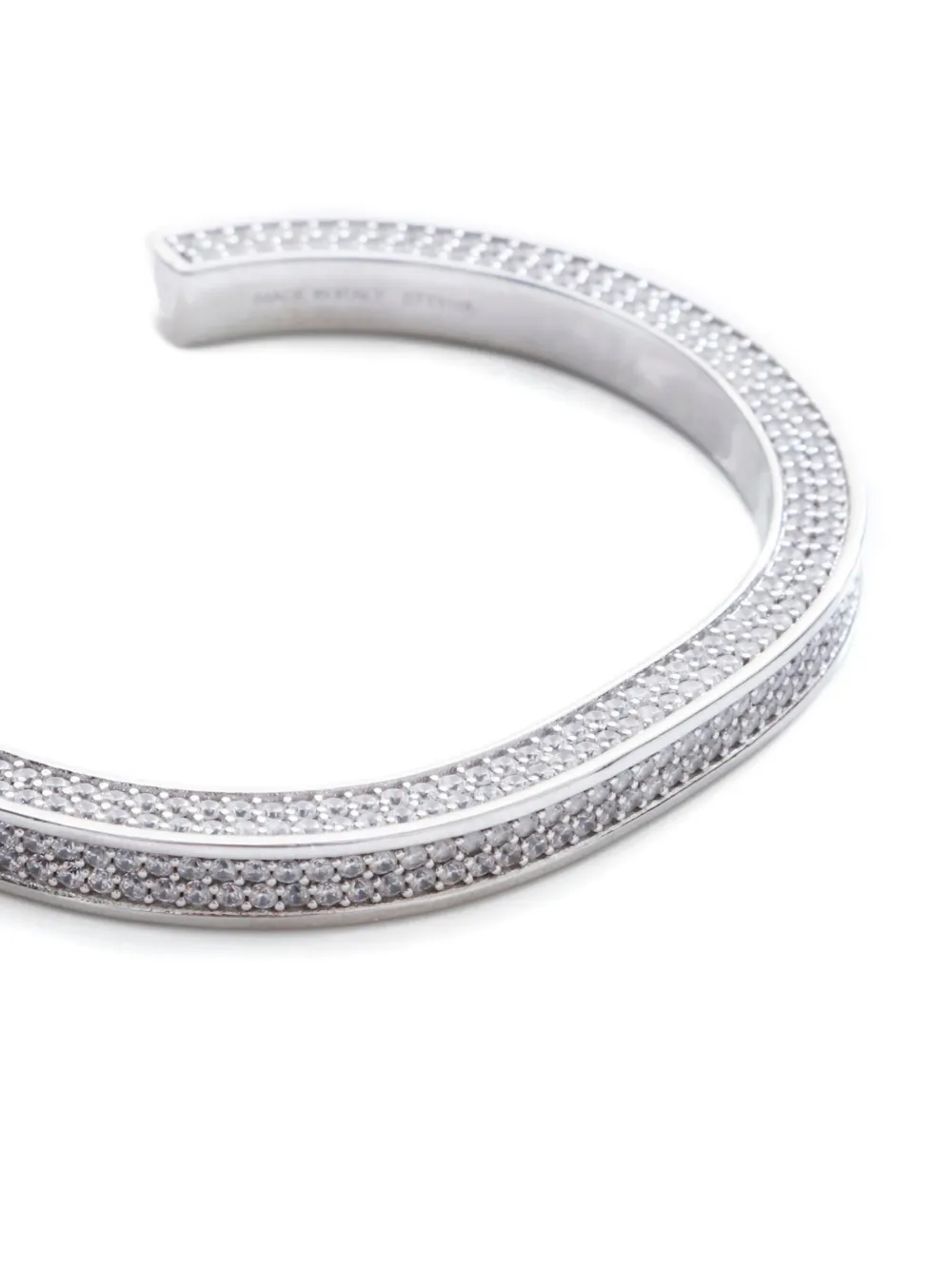 Pre-owned Celine 2020-2025 Rhinestone-embellishment Cuff Bracelet In Gray