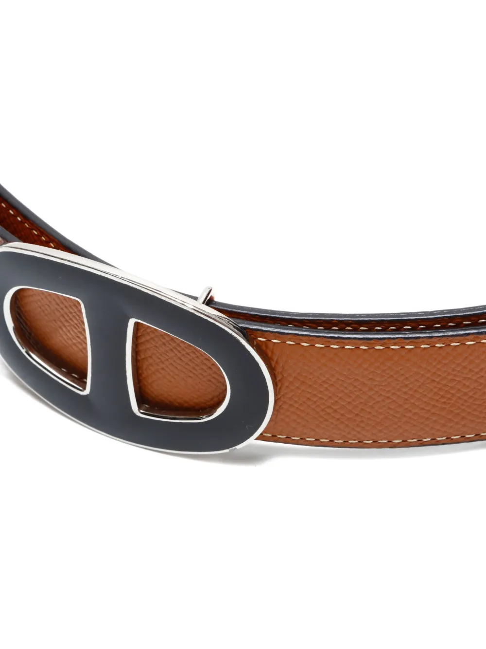Pre-owned Hermes 2013 Chaine D'ancre Leather Belt In Brown