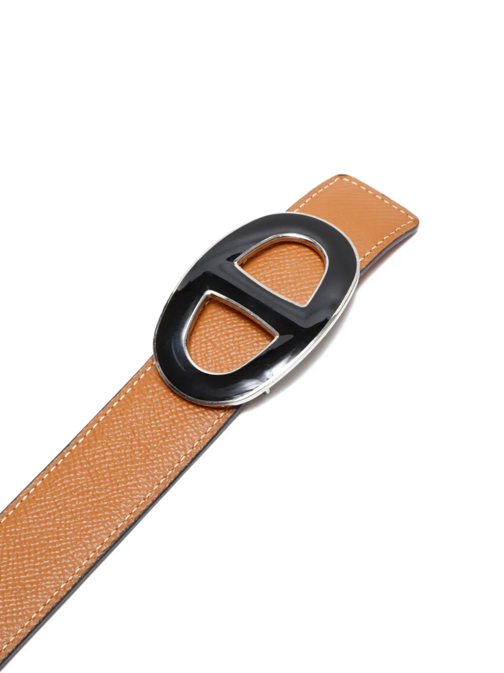 Pre-owned Hermes 2013 Chaine D'ancre Leather Belt In Brown