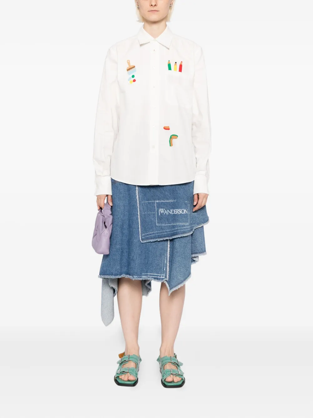 Mira Mikati Blouse met schoolpatch - Wit