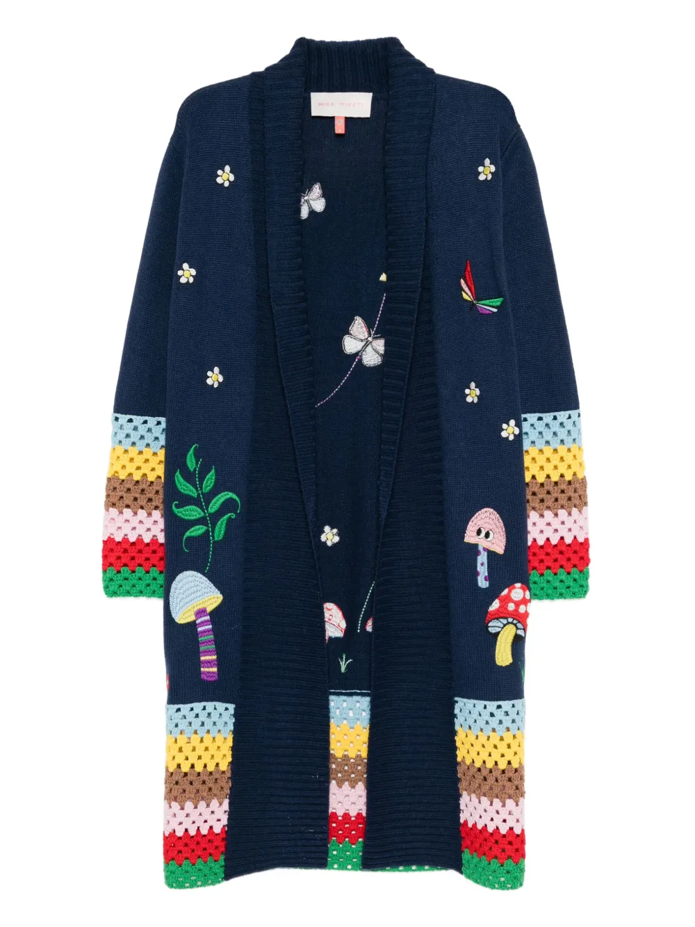 Mira Mikati graphic-embroidered coat | Blue | Image 1