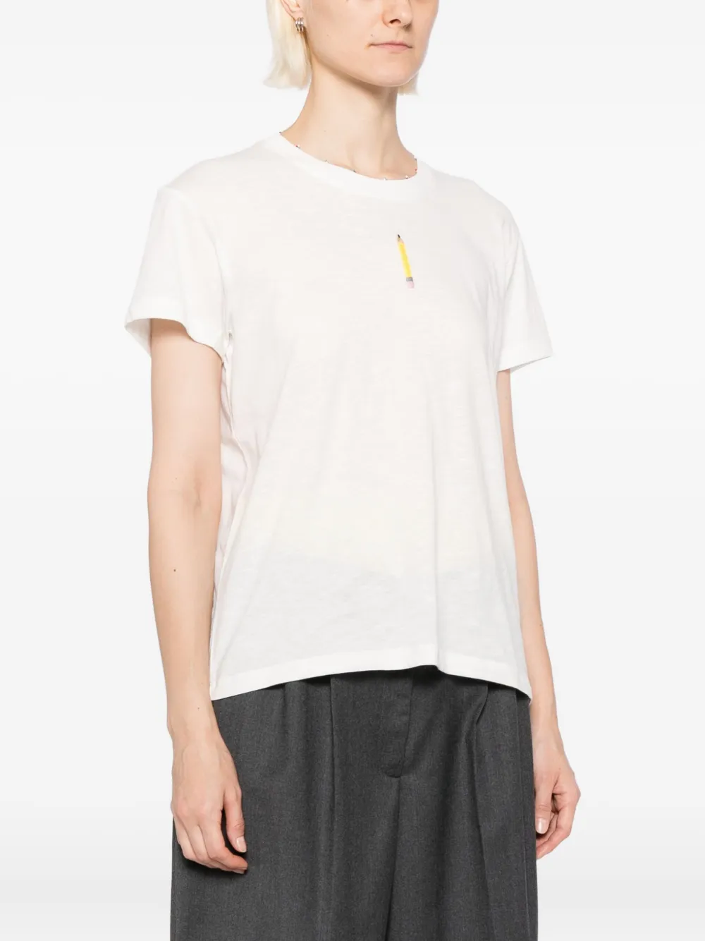 Mira Mikati Pencil-embroidered T-shirt In White