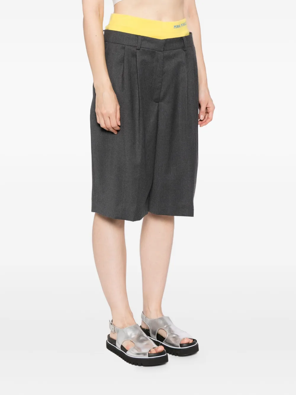 Mira Mikati Wool Tailor Shorts In Gray