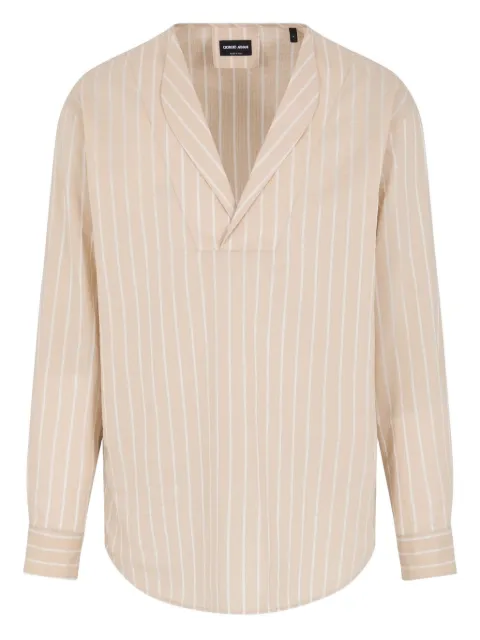Giorgio Armani striped V-neck shirt