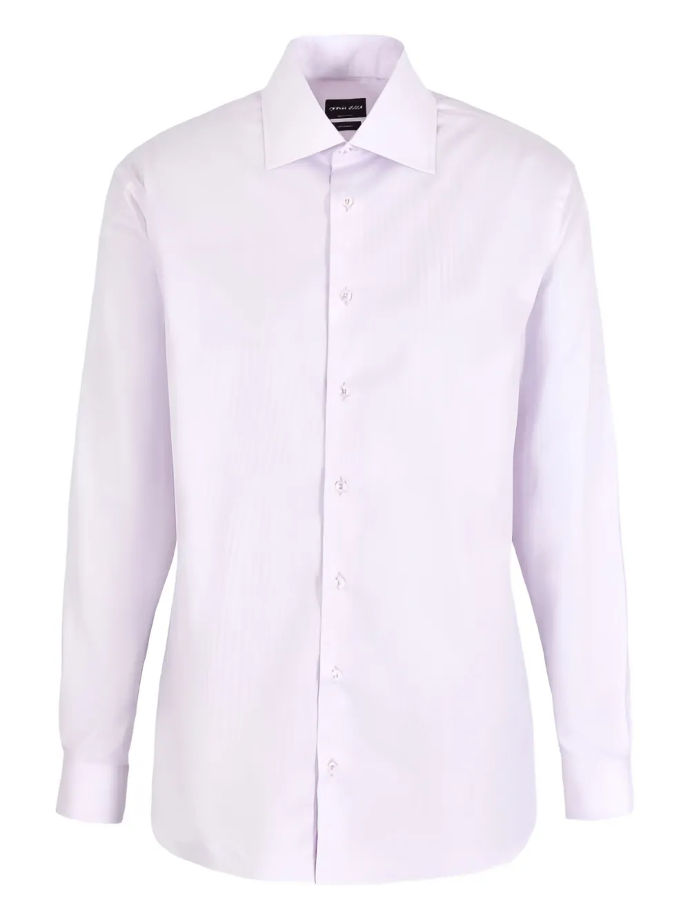 Giorgio Armani Official Store Regular-fit Shirt In Micro-striped Luxury Cotton In White
