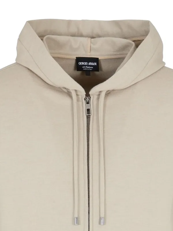 Giorgio Armani ベージュ パーカー Giorgio Armani zip-up Hoodie | Neutrals | FARFETCH SG