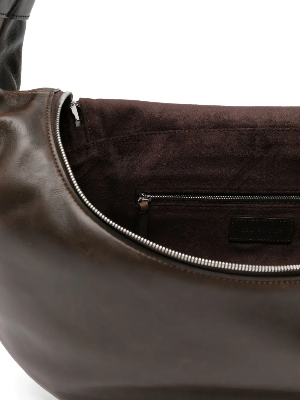 Low Classic Curved Shoulder Bag Adjustable Strap In Brown