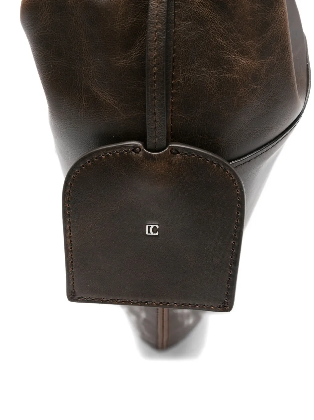 Low Classic Curved Shoulder Bag Adjustable Strap In Brown