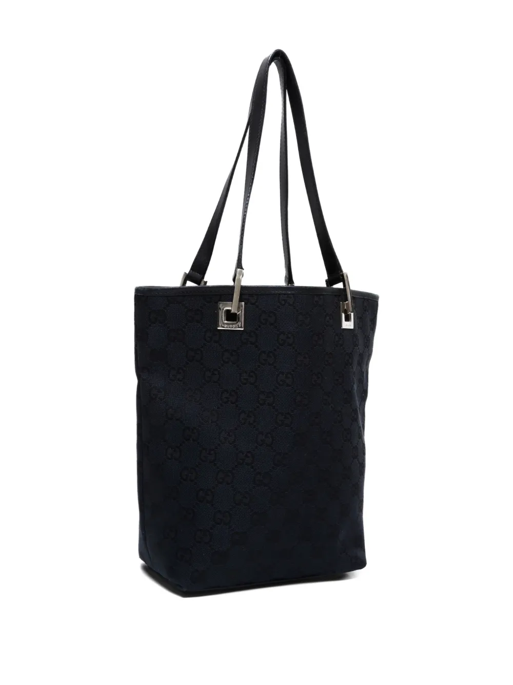 Pre-owned Gucci 1990s Monogram-pattern Tote Bag In Black