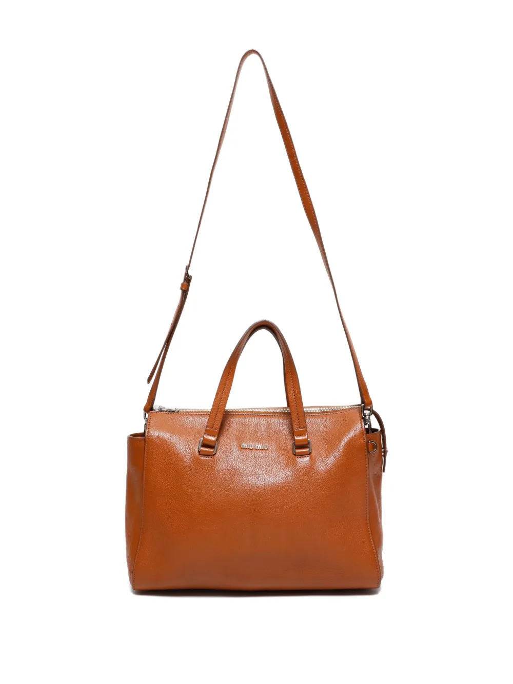Pre-owned Miu Miu 2010s Leather Tote Bag In Brown