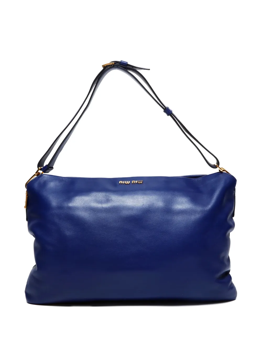 Pre-owned Miu Miu 2010s Leather Shoulder Bag In Blue