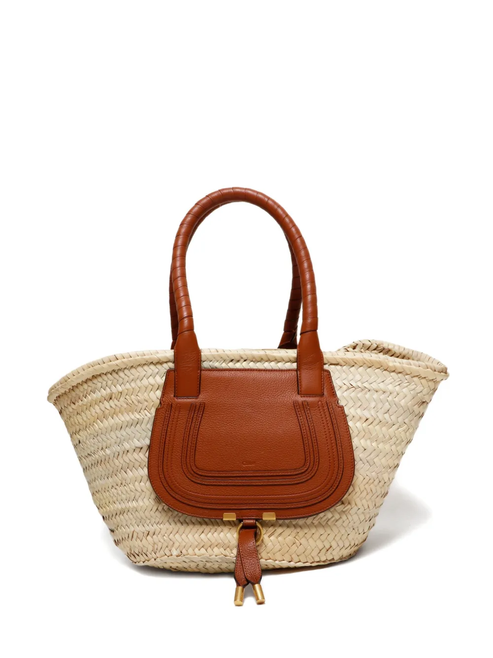 Chloé Pre-Owned 2020 Marcie leather-trim basket bag | Neutrals | Image 1