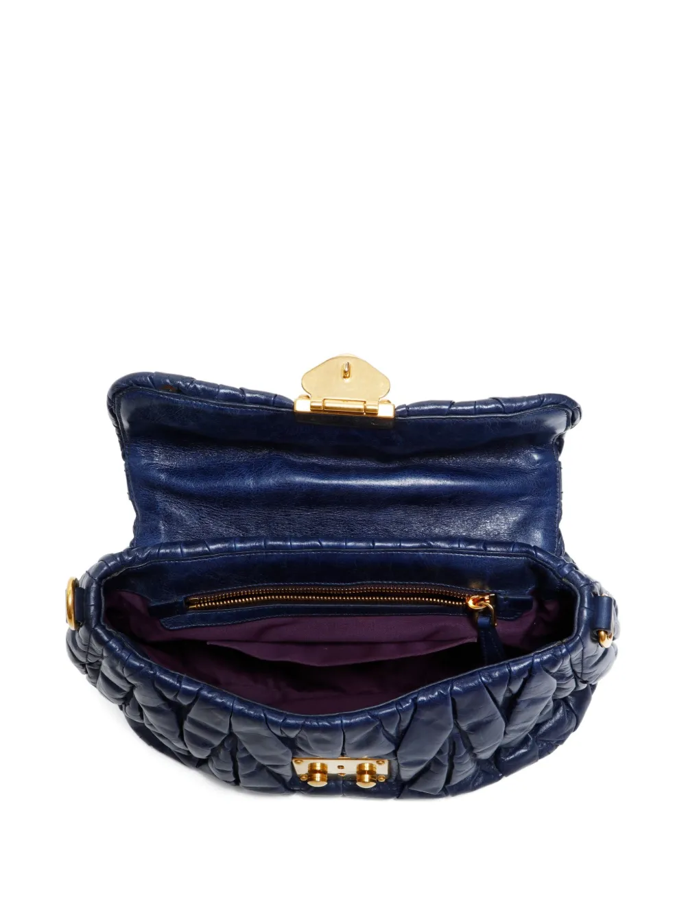 Pre-owned Miu Miu 2010 Matelassé Tote Bag In Blue