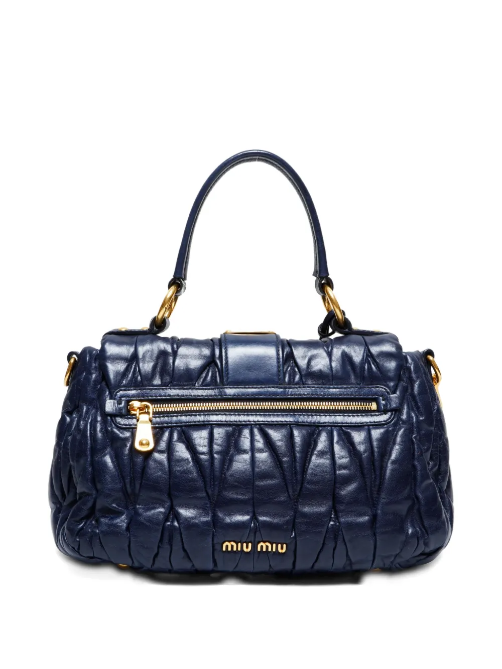 Pre-owned Miu Miu 2010 Matelassé Tote Bag In Blue