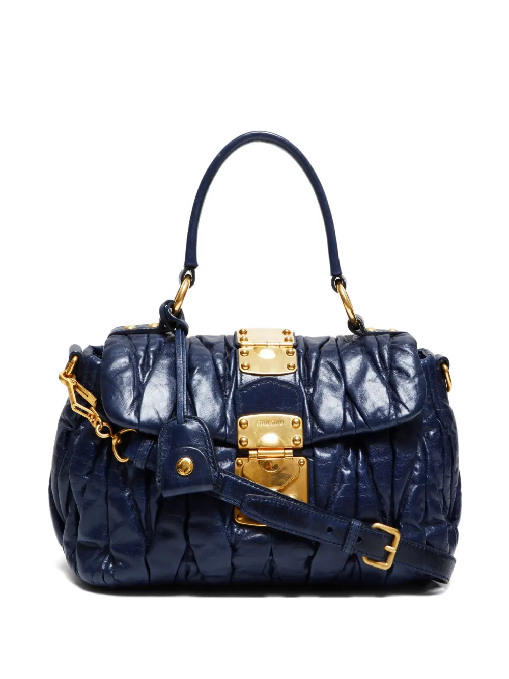 Pre-owned Miu Miu 2010 Matelassé Tote Bag In Blue