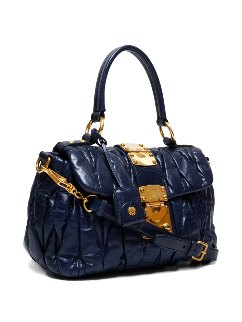 Pre-owned Miu Miu 2010 Matelassé Tote Bag In Blue