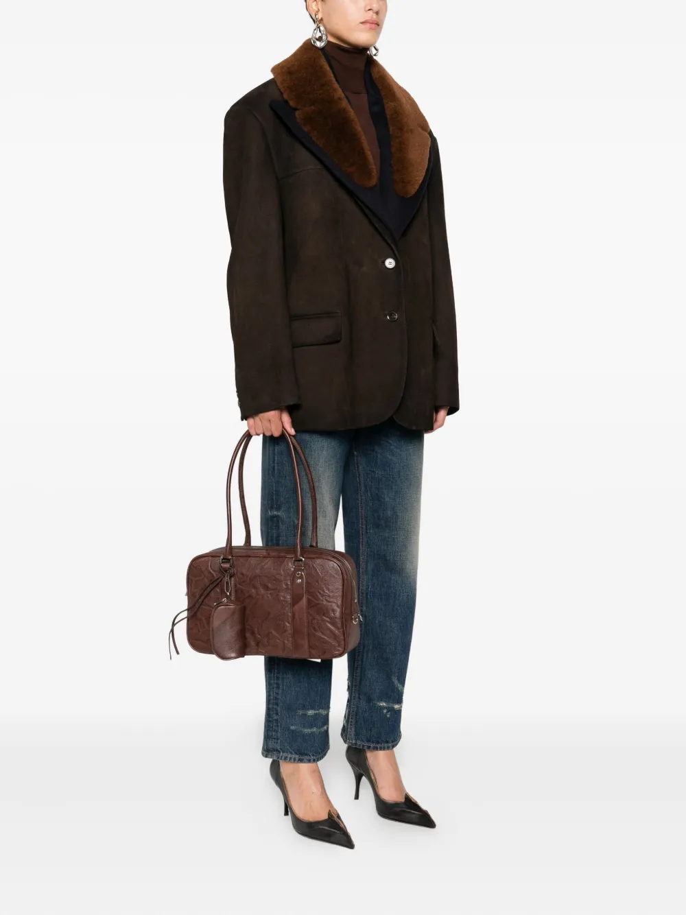 Low Classic leather shoulder bag - Bruin