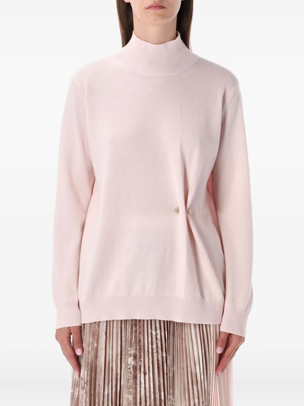 Fabiana Filippi high-neck button detail sweater | Pink | Image 1