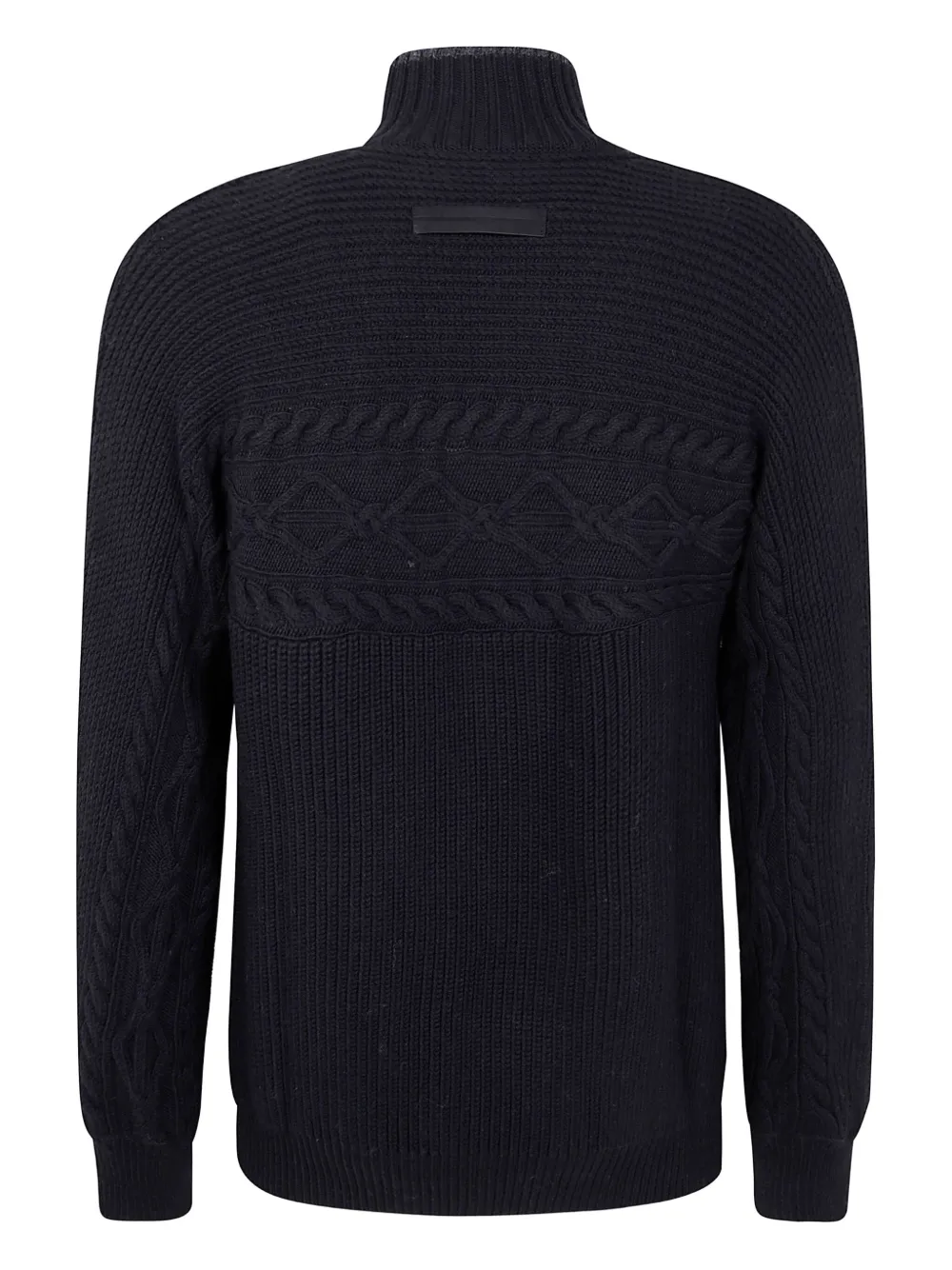 Zegna cable-knit high-neck sweater - Zwart