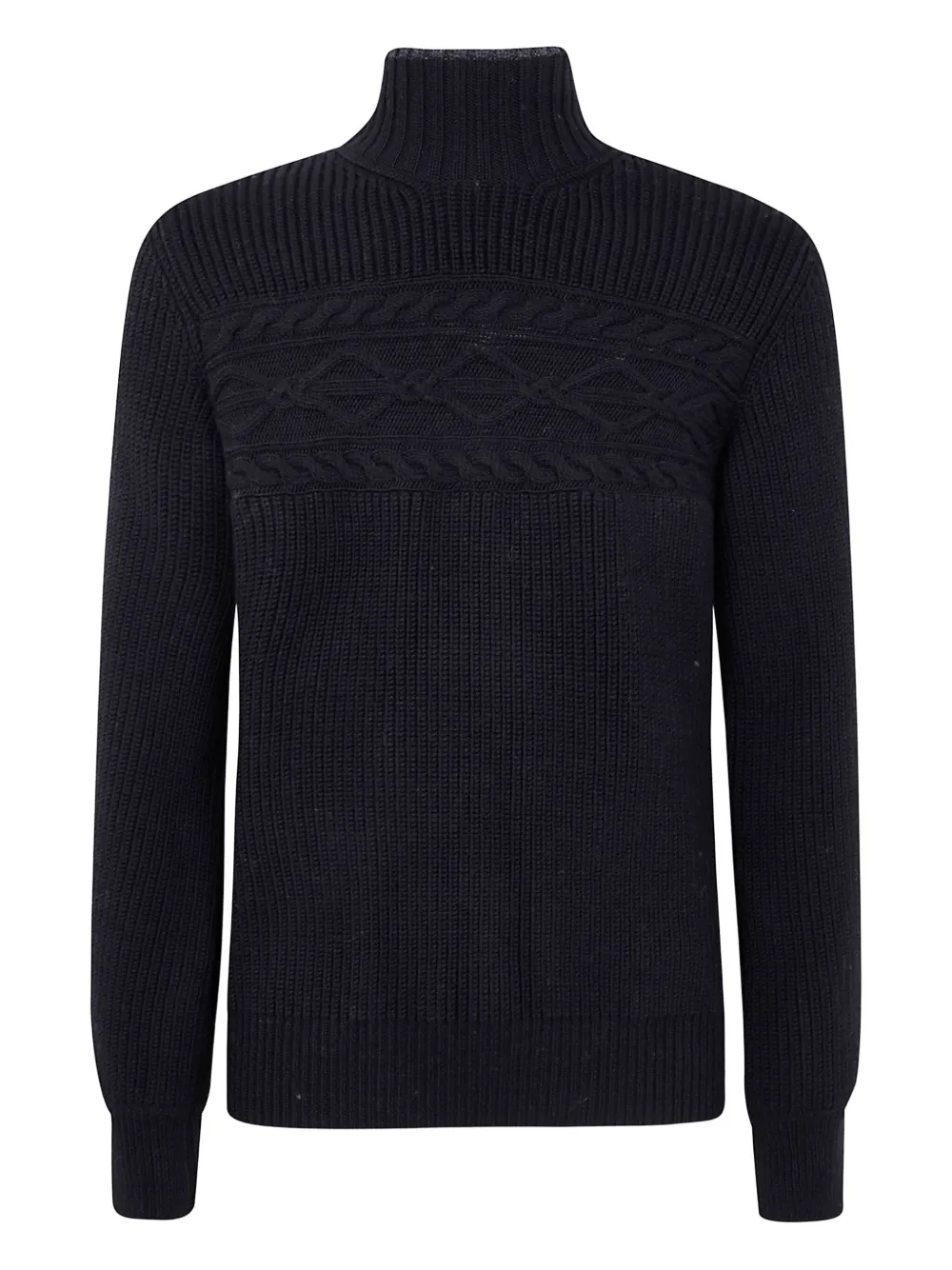 Zegna suéter en tejido de ochos con cuello alto | negro | Image 1