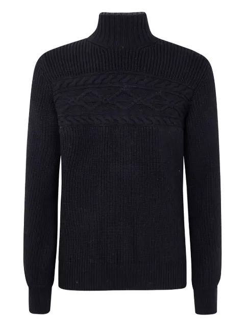 Zegna suéter en tejido de ochos con cuello alto