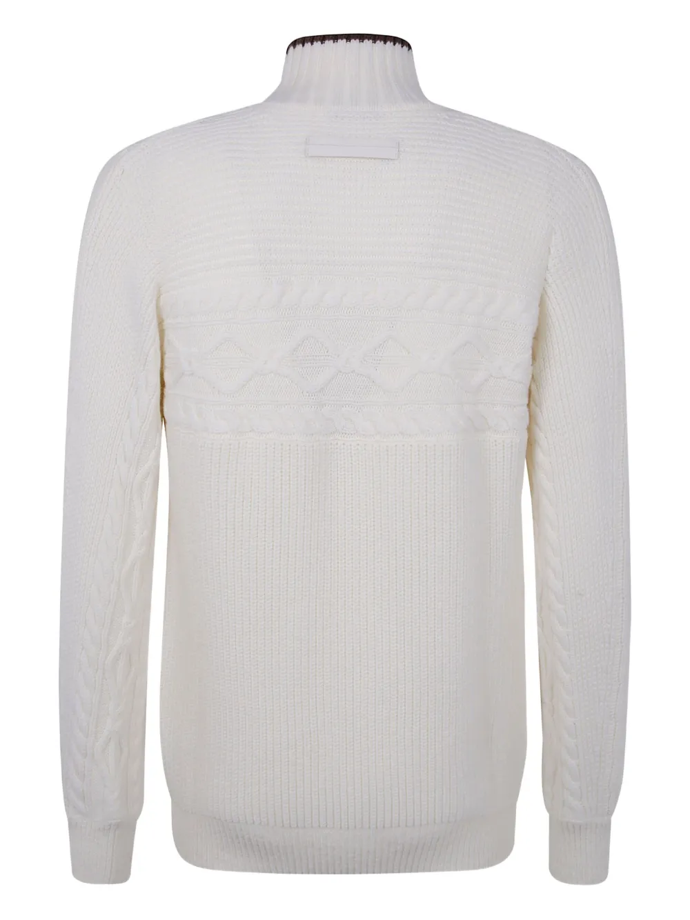 Zegna cable-knit high-neck sweater - Wit