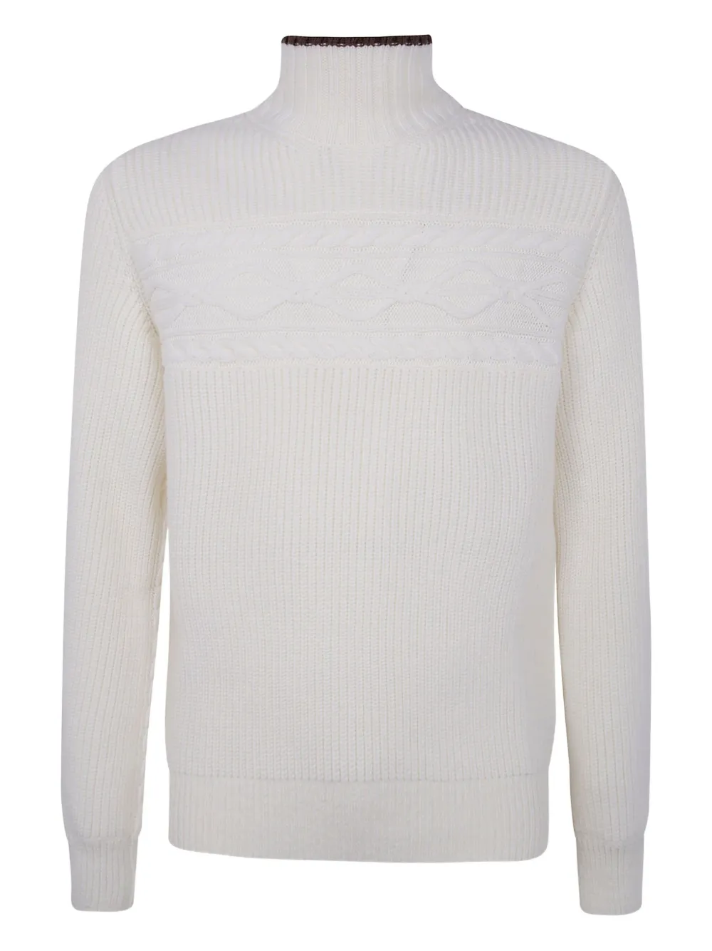 Zegna pull en maille torsadée à col montant | blanc | Image 1