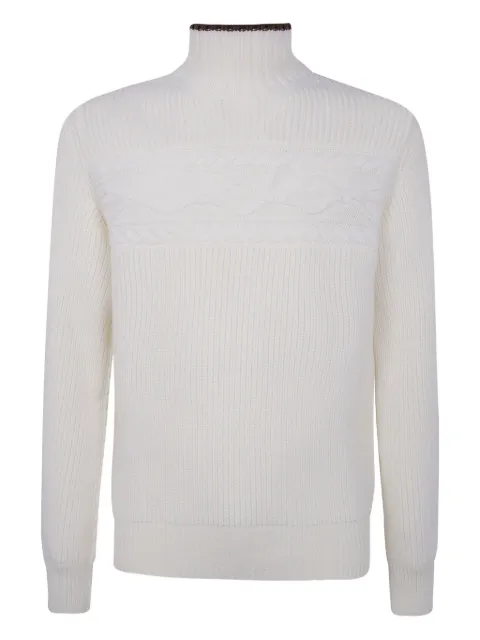 Zegna suéter en tejido de ochos con cuello alto