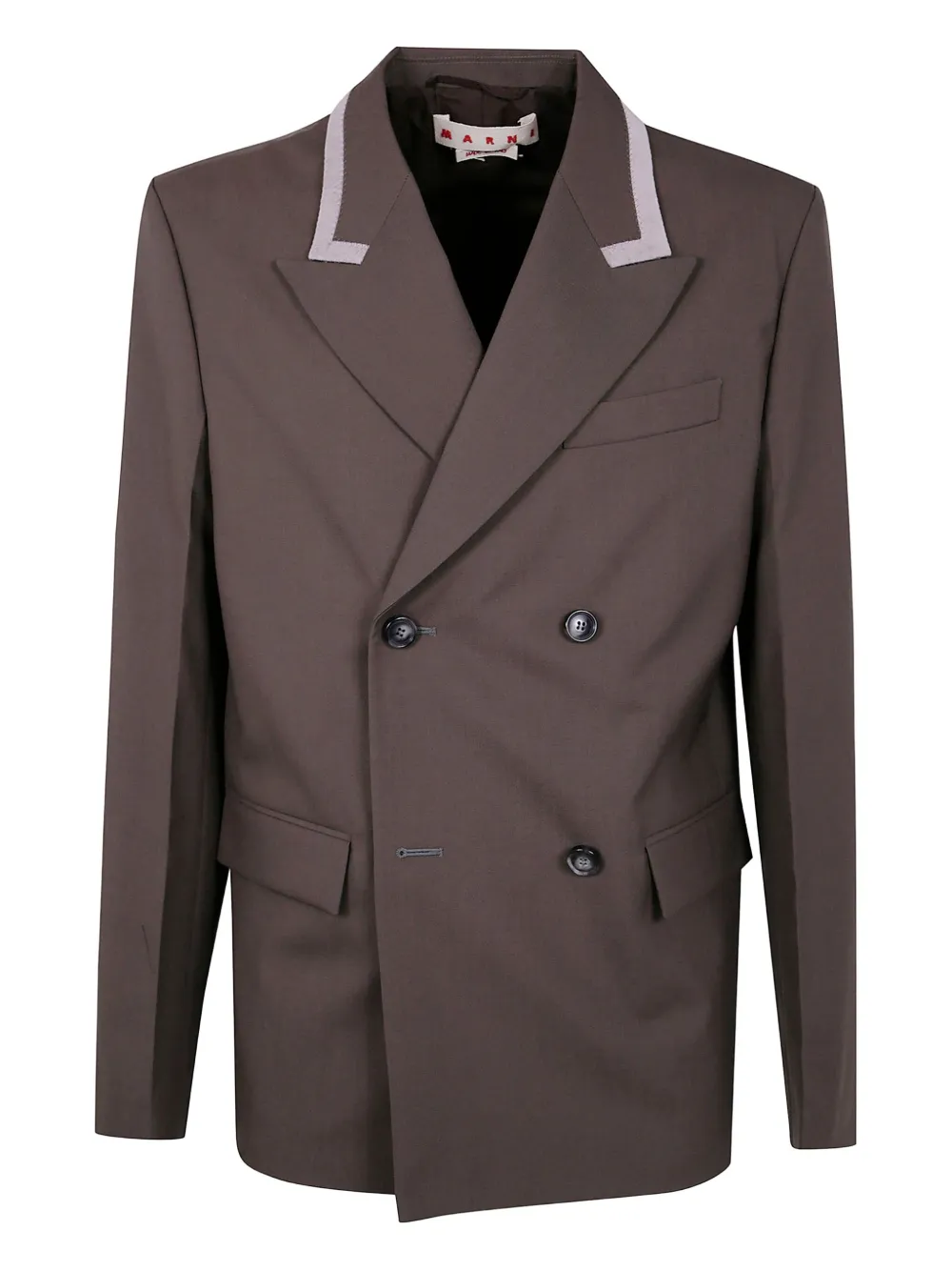 Marni Tailored Jacket With Notched Lapel And Pockets In Brown