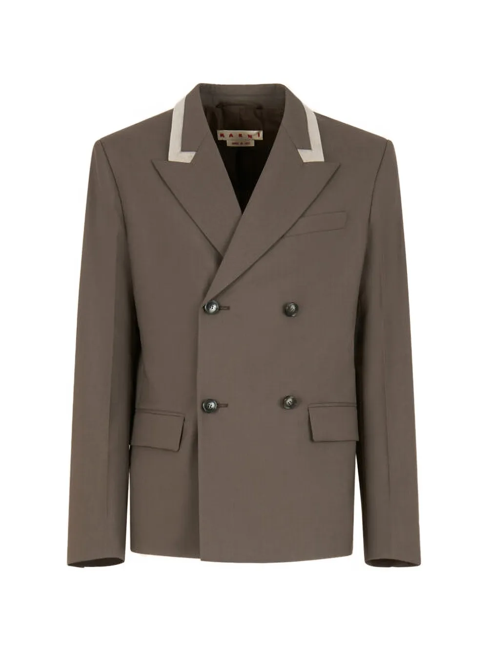Marni double-breasted wool jacket - Marrone