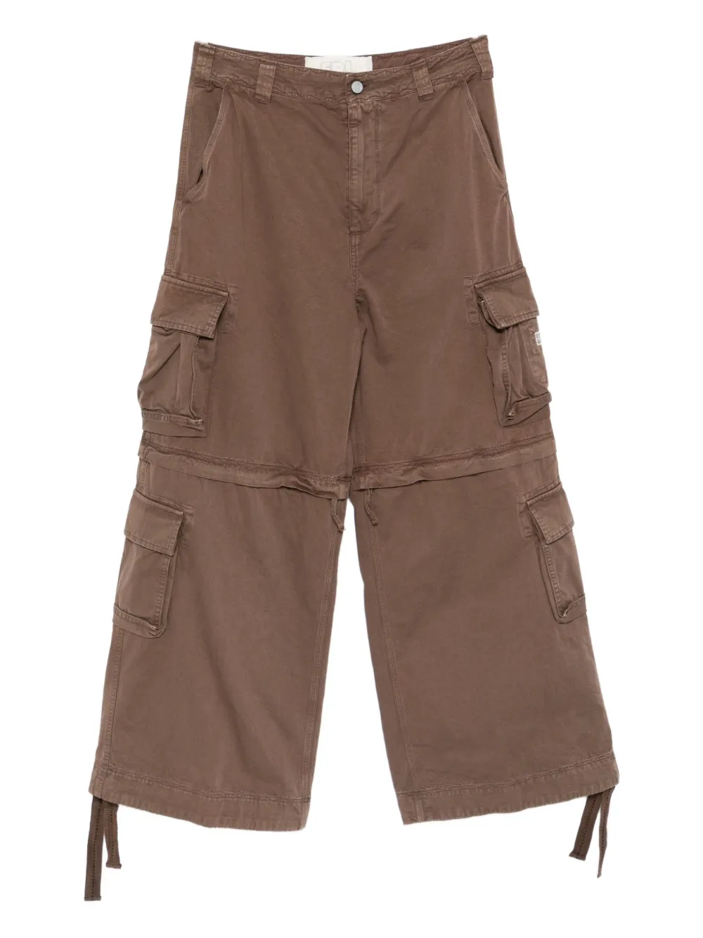 ERL layered cargo trousers | Brown | Image 1