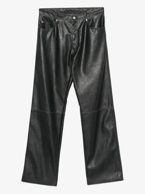 MM6 Maison Margiela pantalones con efecto de piel y cinco bolsillos