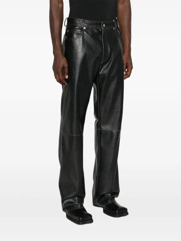 MM6 Maison Margiela フェイクレザーパンツ | ブラック | FARFETCH JP