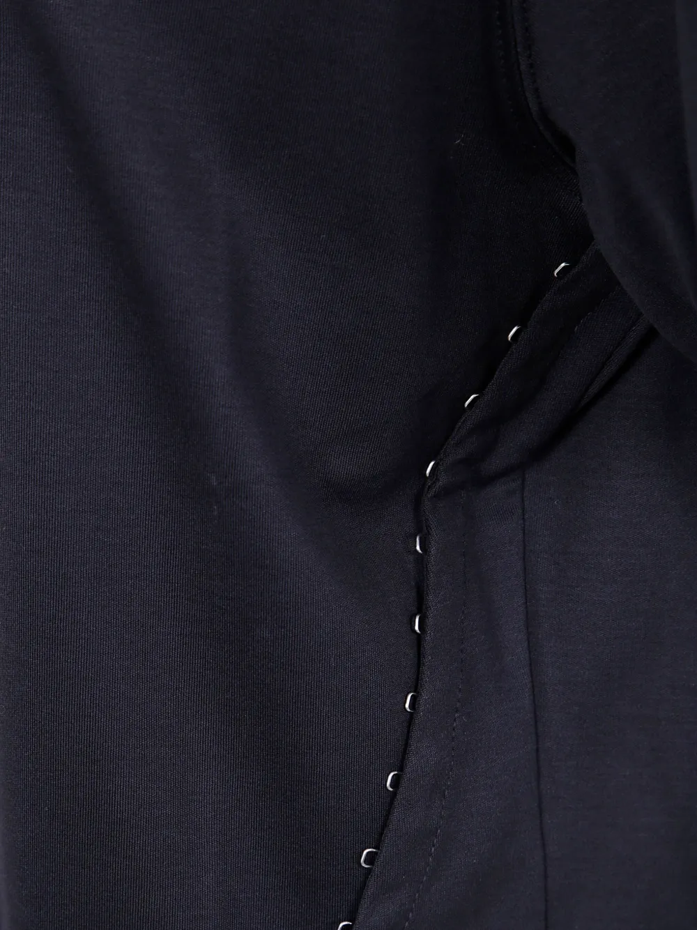 Mugler Short Sleeve Round Neck Top With Studs In Blue