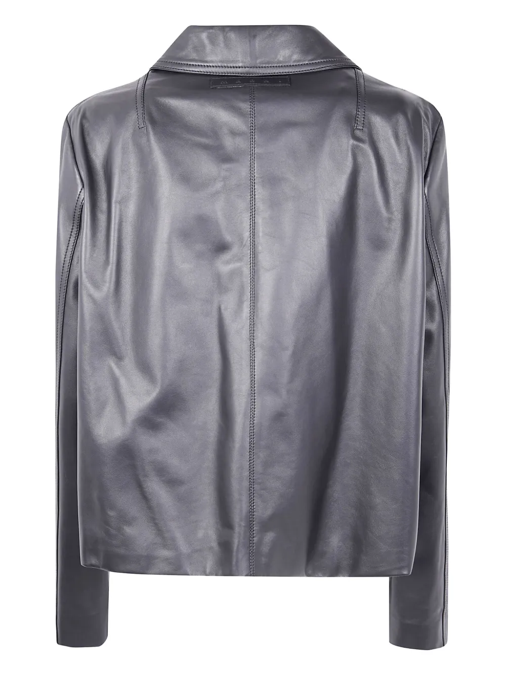 Marni Black Leather And Pony Hair Jacket In Brown