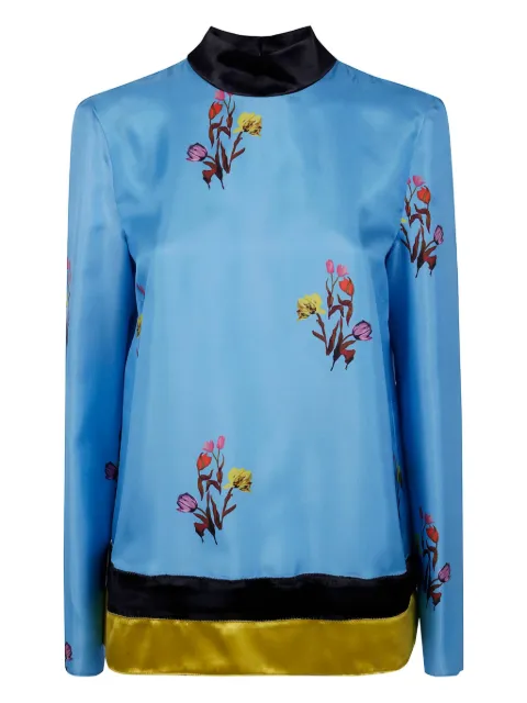 Marni floral-print silk top