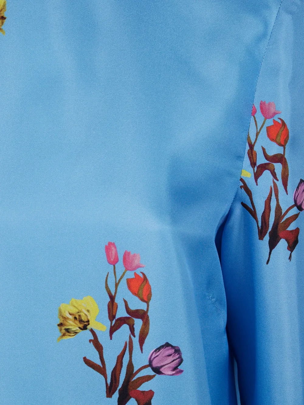 Marni floral-print silk top - Blauw
